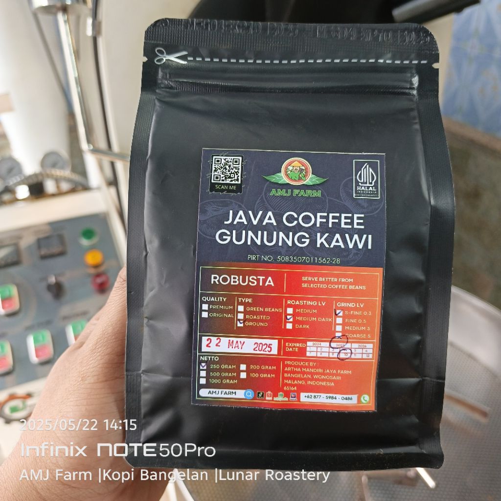 

KEMASAN PREMIUM 250 gram Bubuk Kopi Robusta Gunung Kawi MURNI TANPA CAMPURAN AMJ FARM