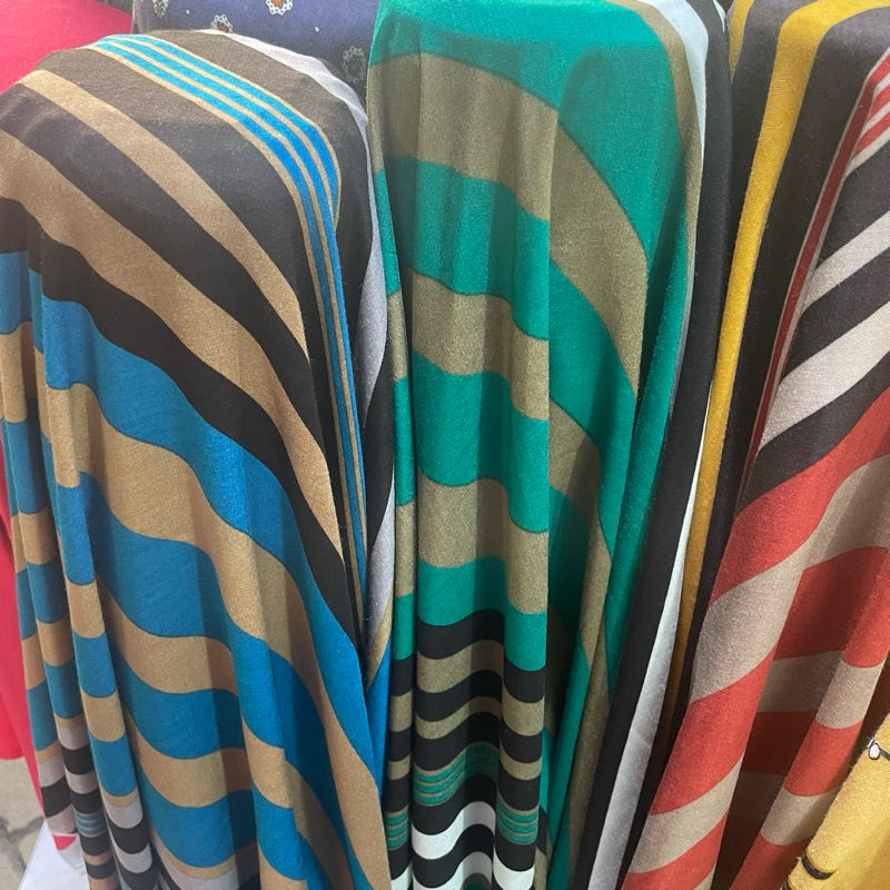 kain katun motif - kain katun viscose motif salur premium - kain katun original pj