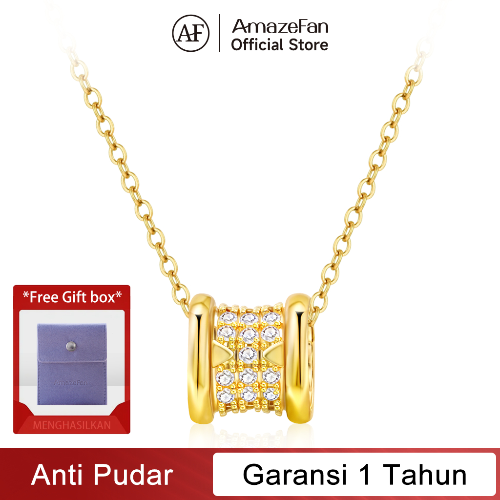 AmazeFan Jewelry Kalung baja titanium anti-karat dan anti-basah. Kalung Couple, Kalung Wanita, Kalun