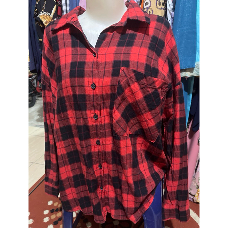 kemeja wanita kemeja kotak kotak baju wanita