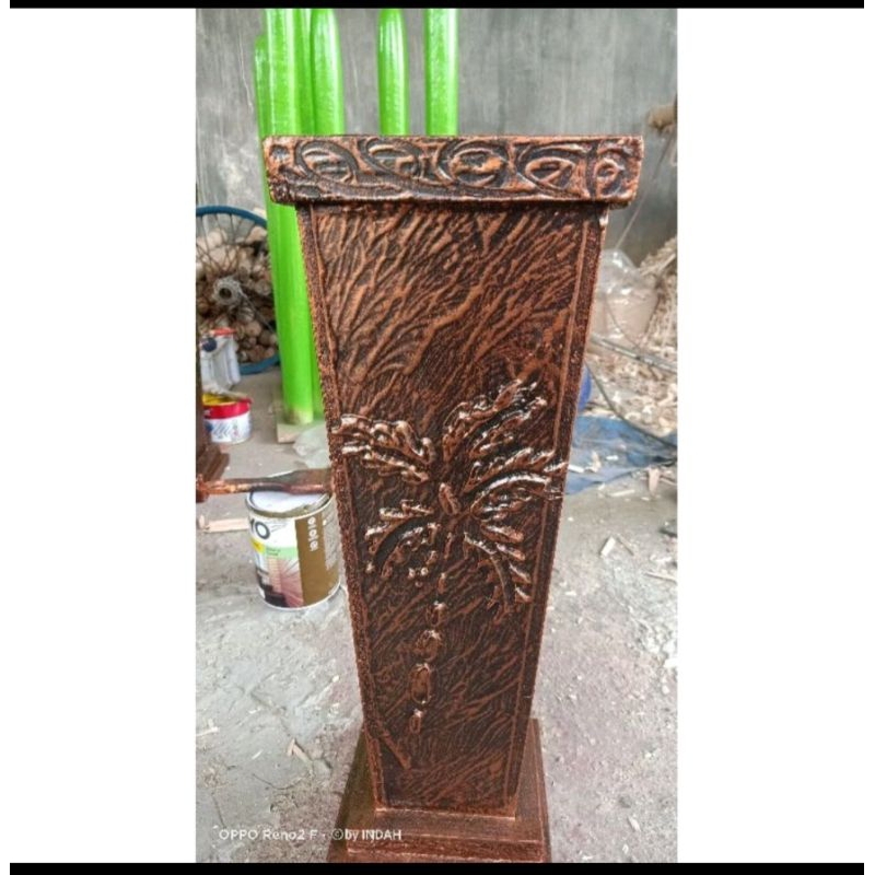vas bunga/ pot bunga kayu tinggi 50 cm