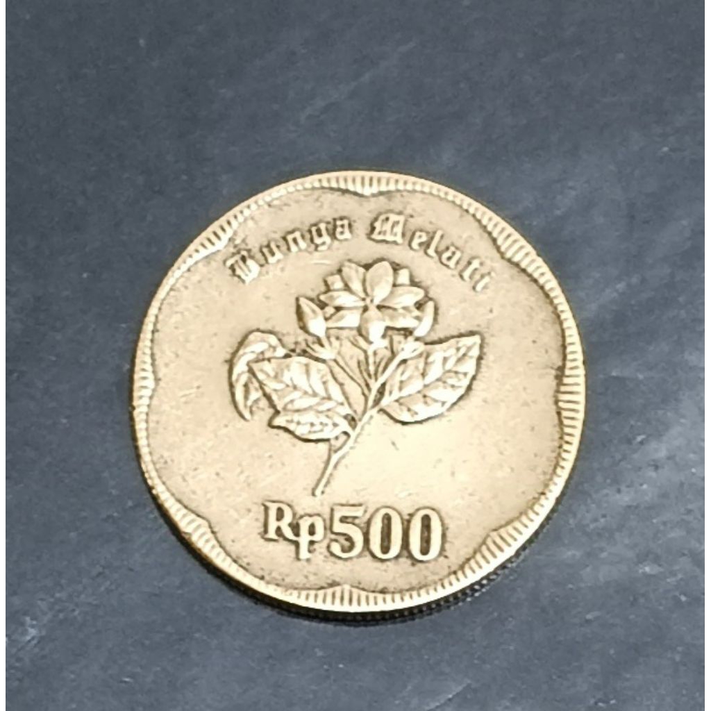 koin Indonesia 500 rp (melati) tahun campur..