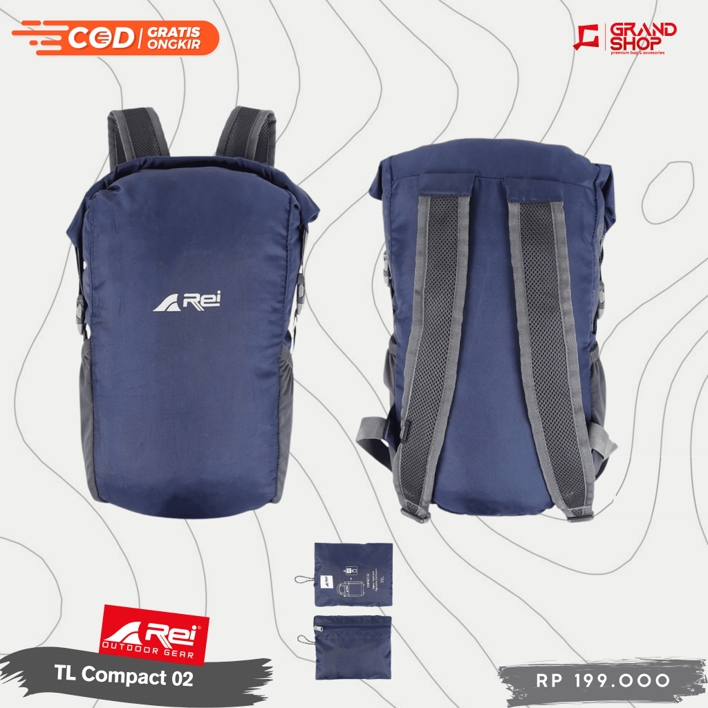 Tas Ransel / Tas Lipat  Pria Compact 02 Backpack Arei Outdoorgear