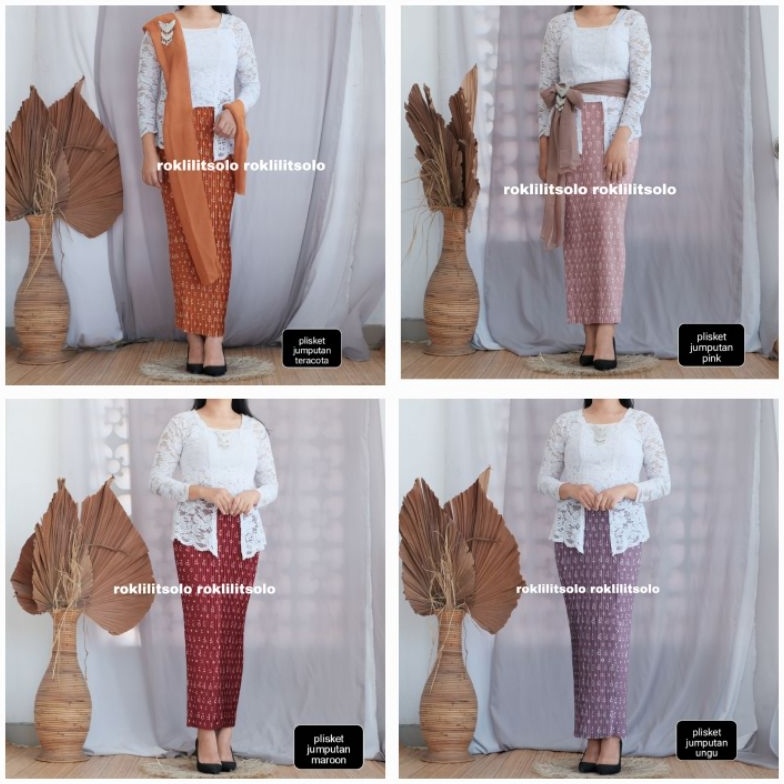 KODE M64K rok plisket batik  rok jumputan plisket  bawahan kondangan  rok kebaya