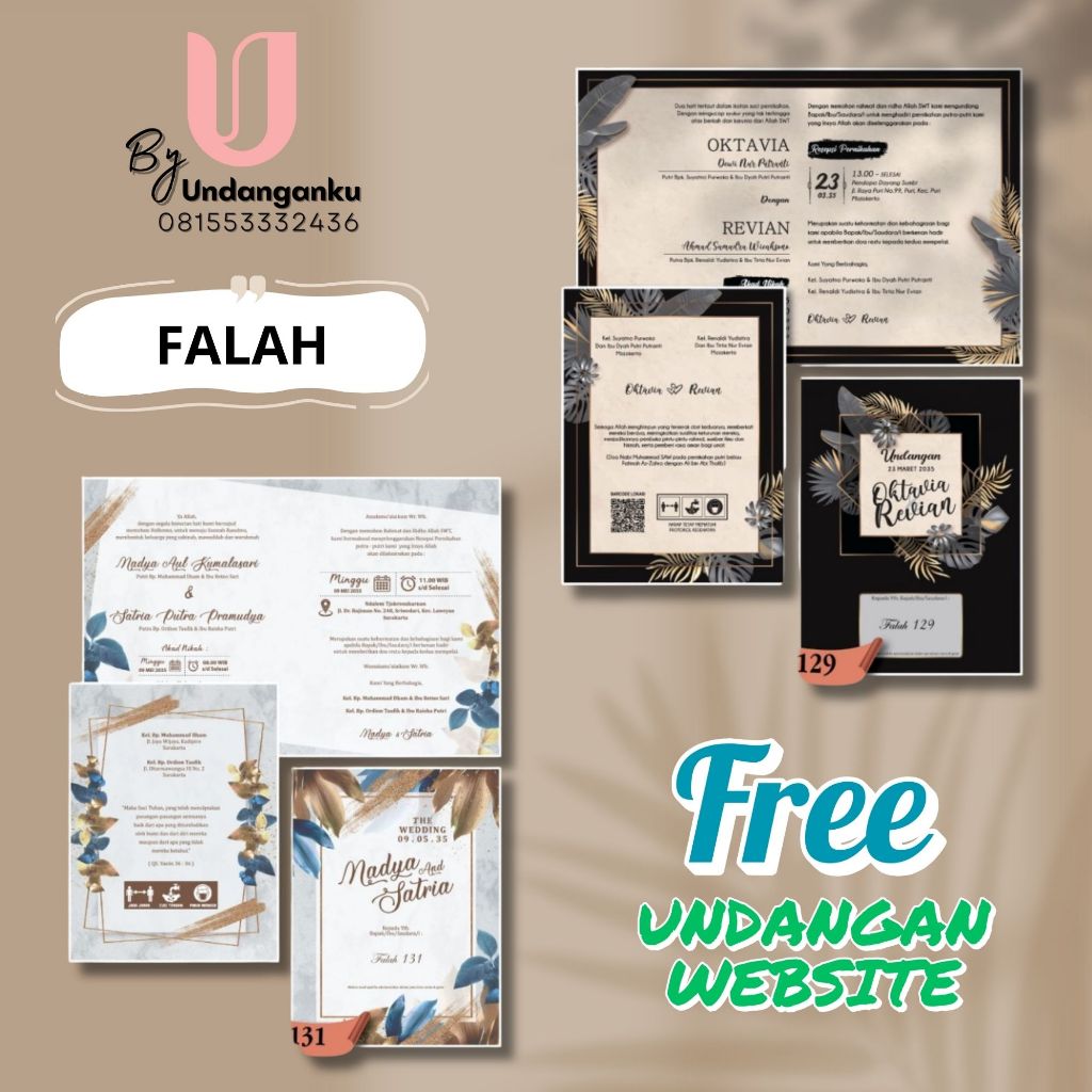 UNDANGAN PERNIKAHAN CETAK | UNDANGAN AESTHETIC FLORAL | UNDANGAN TEMA FALAH | UNDANGAN PERNIKAHAN CE
