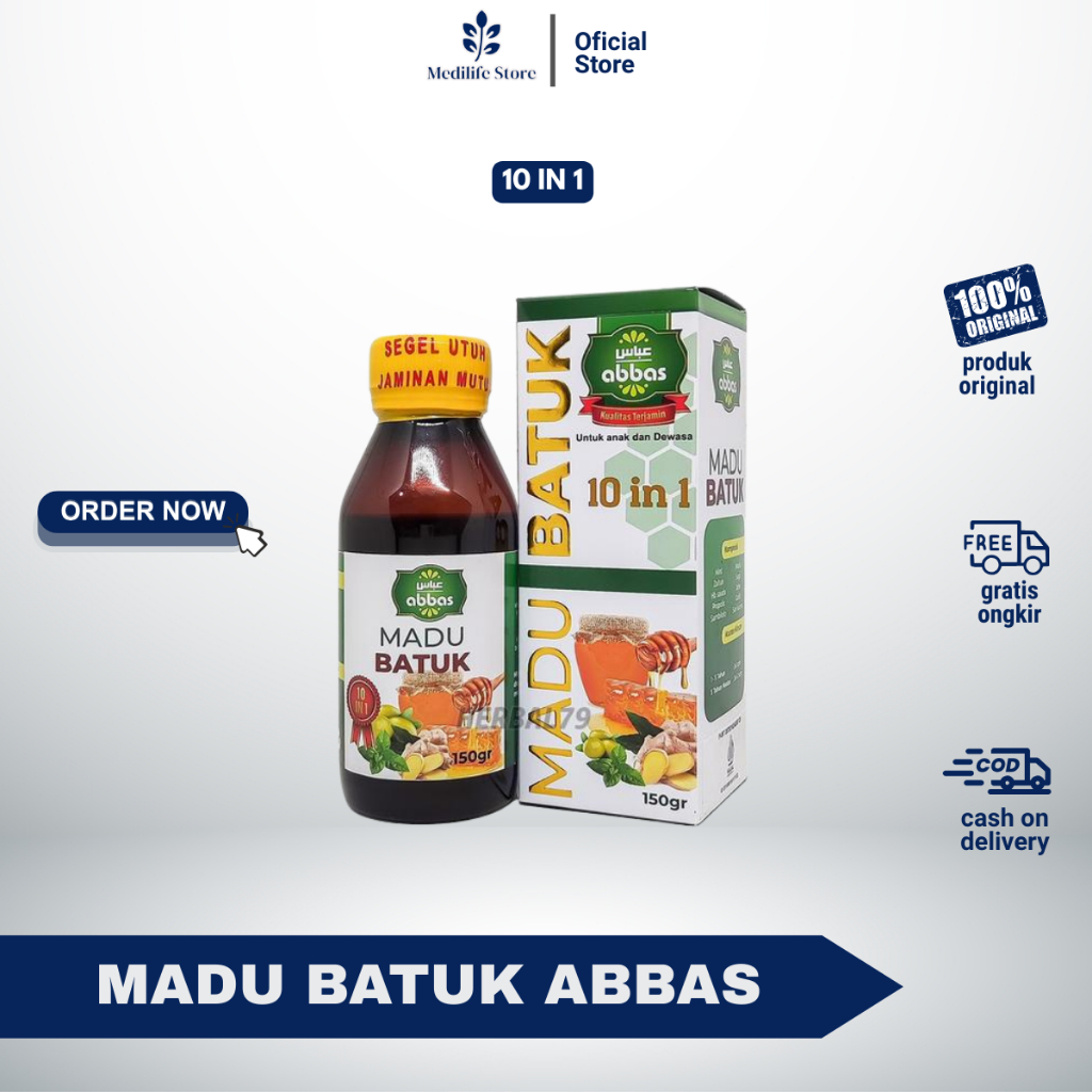 

MADU BATUK ABBAS 10 in 1 - pereda batuk alami MENYEGARKAN | aman untuk keluarga | 100% original