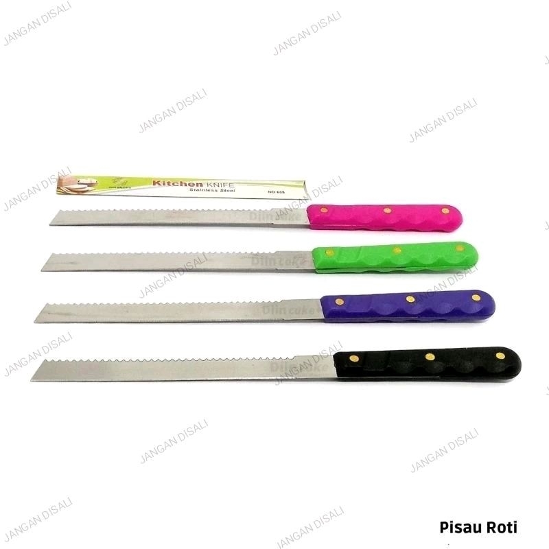 Pisau roti panjang stenlis original / pisau 2 sisi roti panjang