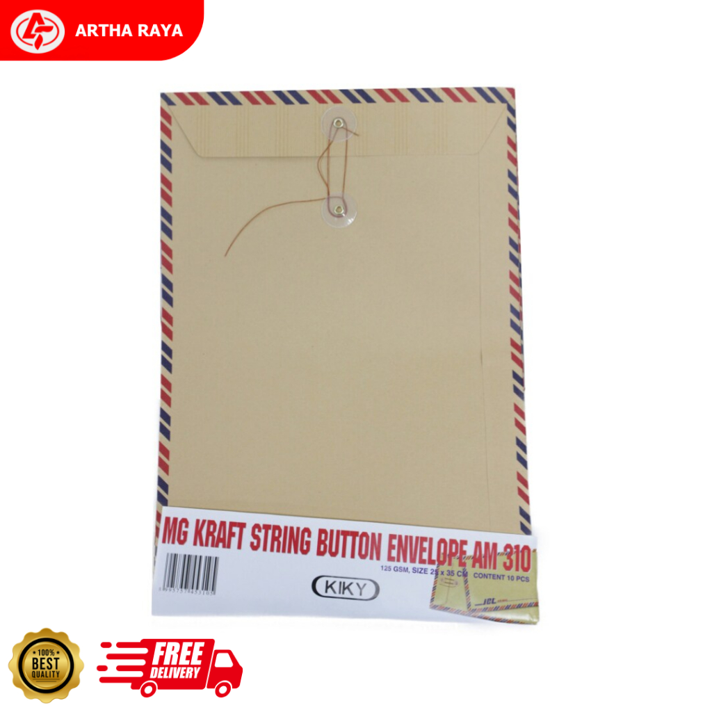

AMPLOP COKLAT TALI AIRMAIL KIKY 310 / 1 PACK ISI 10 PCS