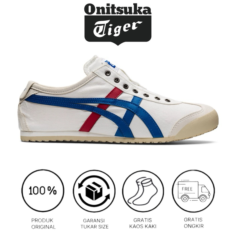 Onitsuka Tiger Mexico 66 Slip On White Blue Red ''UNISEX''
