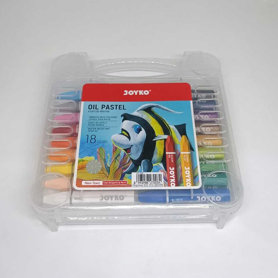

krayon minyak joyko 18 warna non toxic dan tahan air smooth rich colours/oil pastel/crayon