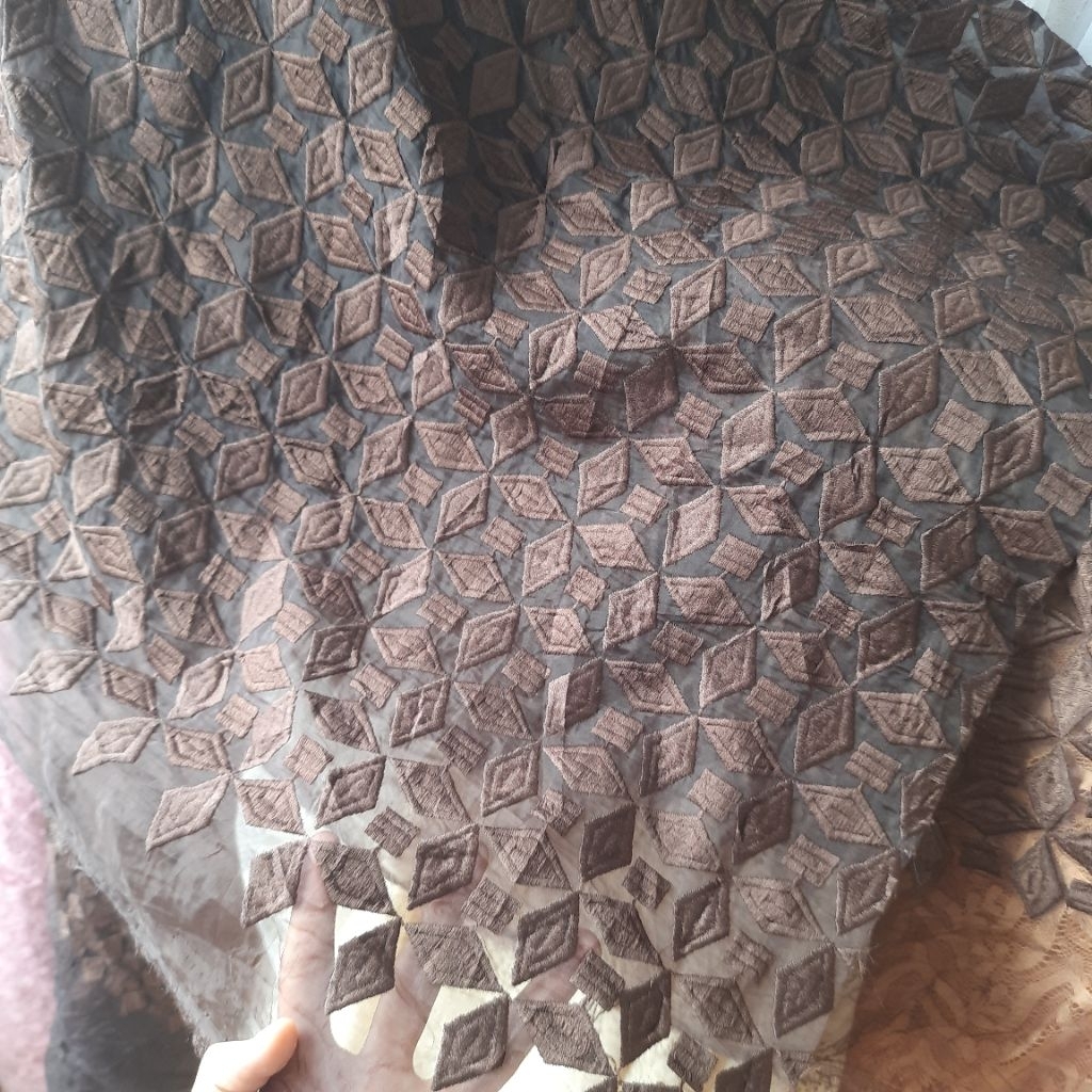 kain organza bordir premium | Harga/50cm | kain organza bordir timbul | bahan organza bordir bunga |