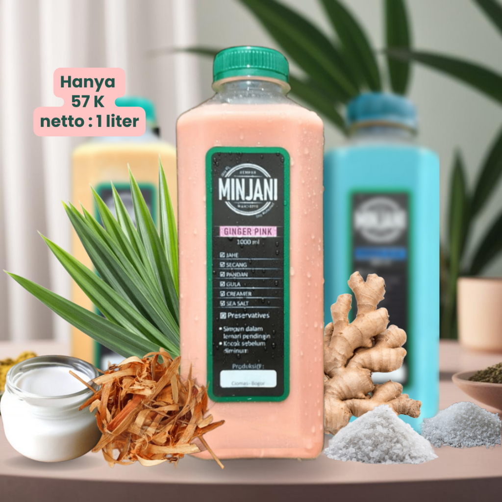 

Jamu Kekinian Ginger Pink by MINJANI 1000 ml/ 1 liter