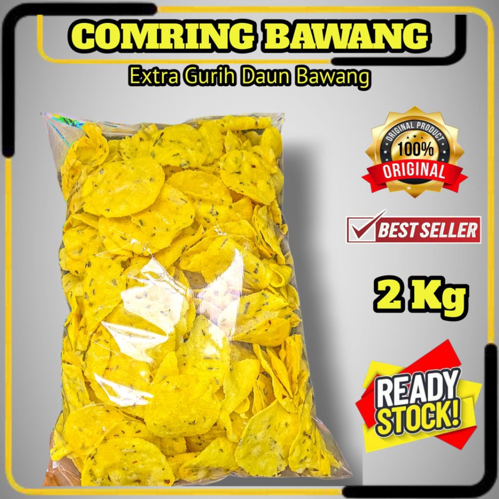 

Comring 2kg Murah / Kecimpring Singkong Gurih Asin Rasa Daun Bawang Khas Ciamis
