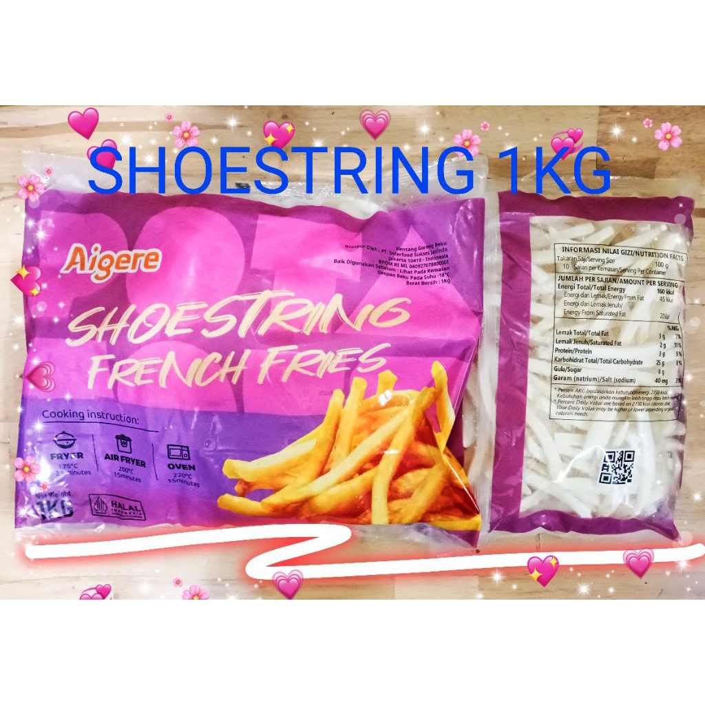 

PROMO AIGERE KENTANG GORENG SHOESTRING 1kg PREMIUM
