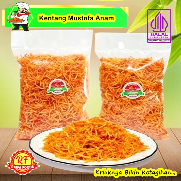 

Kentang Mustofa Anam 1kg, Keripik Goreng Kering Balado Original Pedas Manis Teri Kacang,Snack Kiloan