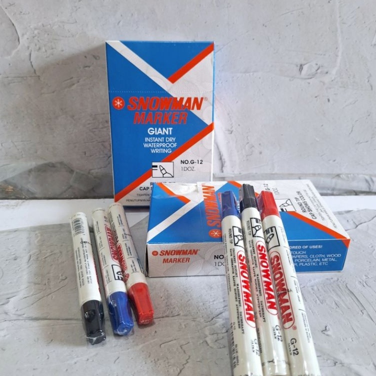 

KODE F47J 12 Pcs Spidol Permanen Snowman G12 Warna Solid