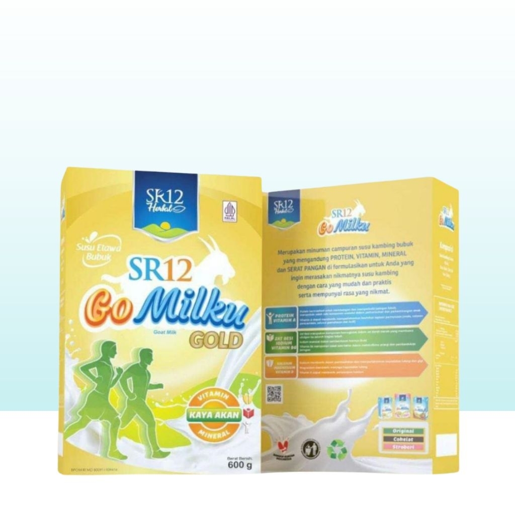 

SR12 GO MILKU GOLD SACHET, Tinggi Kalsium Bebas Gula Tambahan, 0% kolesterol