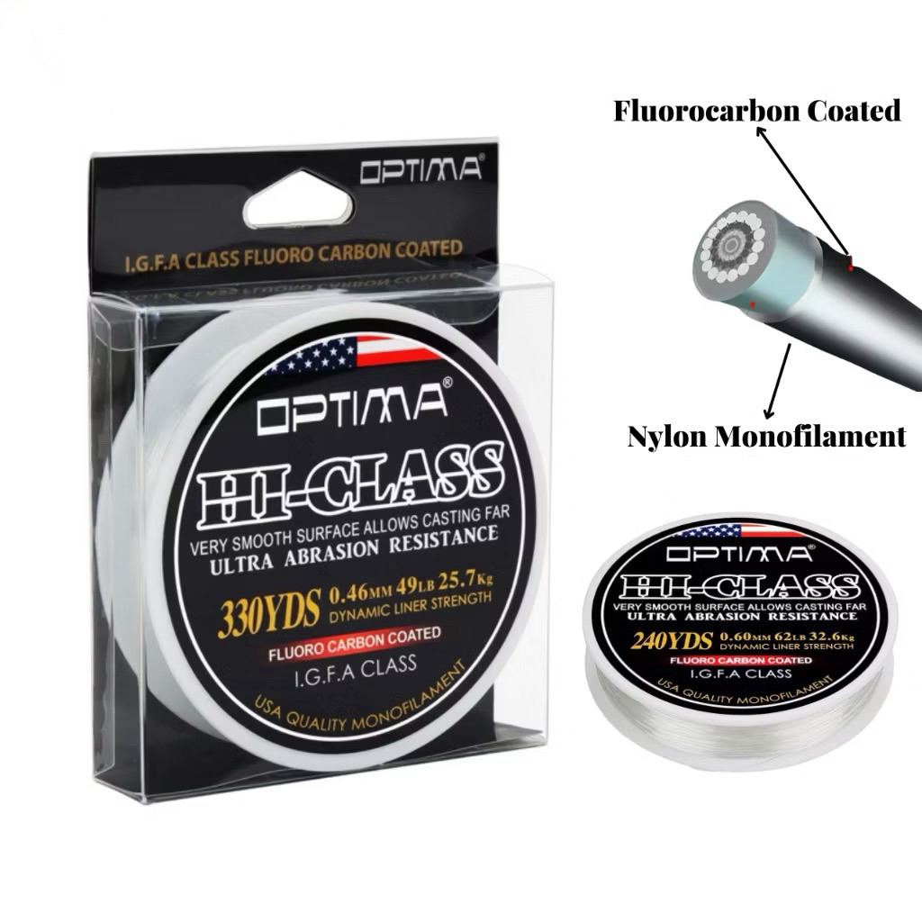 Senar Pancing Optima Hi Class New Fluorocarbon Coating