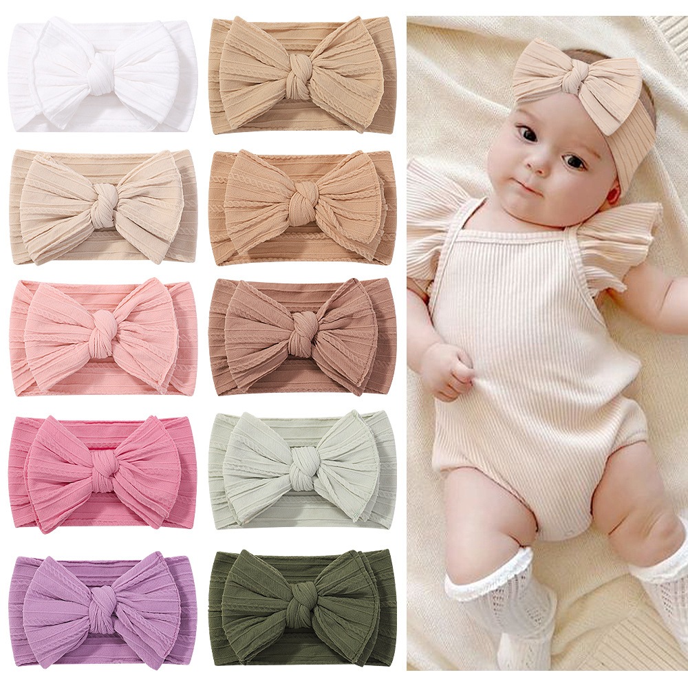 B71 NEW Bandana pita bayi / bando kain anak pita lembut dengan kain motif timbul besar