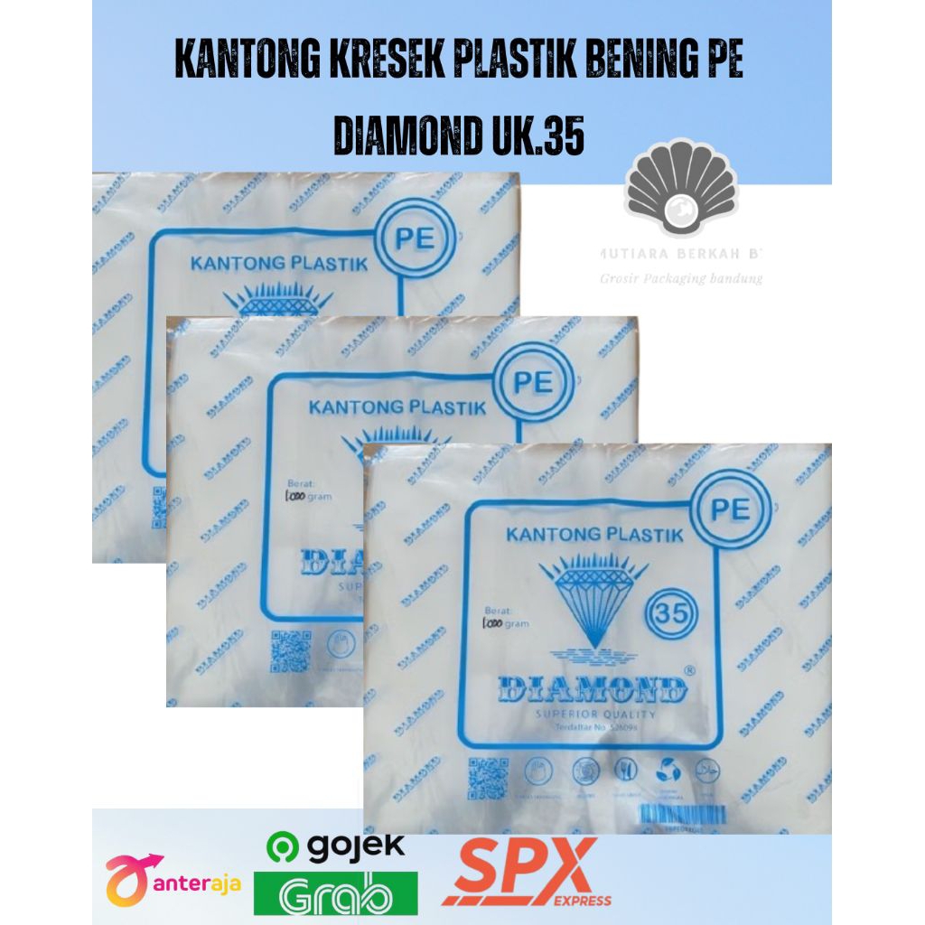 Kantong Kresek Plastik Bening PE Diamond Uk.35
