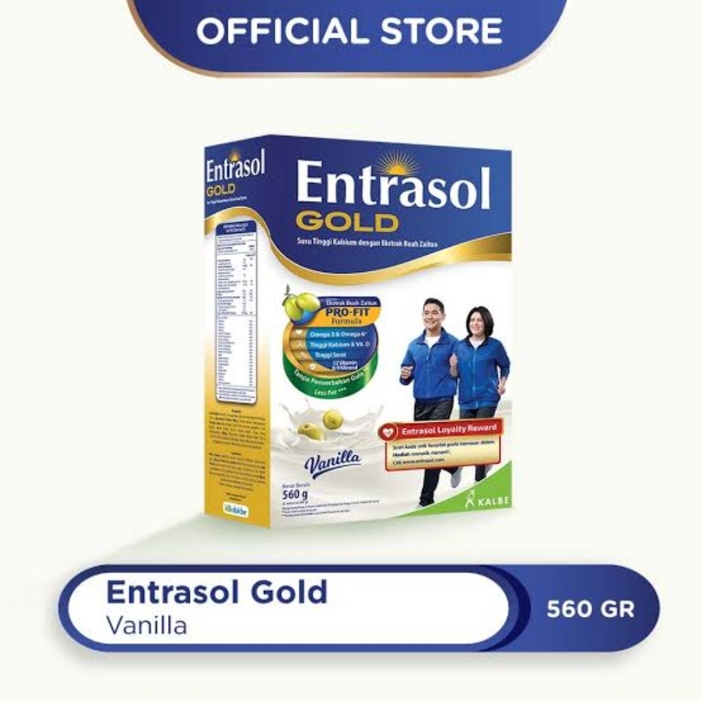 

Entrasol Gold 560 gr Susu Tinggi Kalsium Rasa Vanila / Cokelat