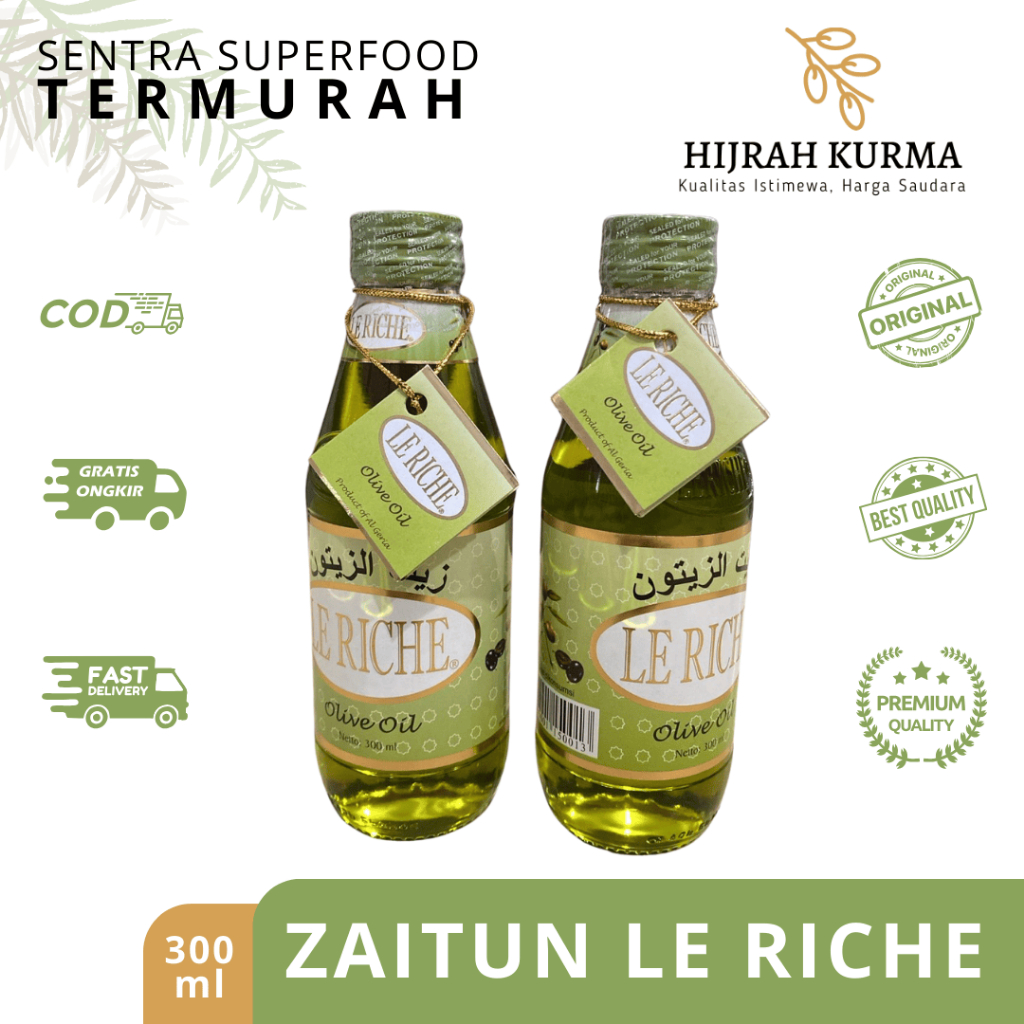 

[ Zaitun Le Riche 300 ml ] Minyak Zaitun Asli | Zaitun Mediterania