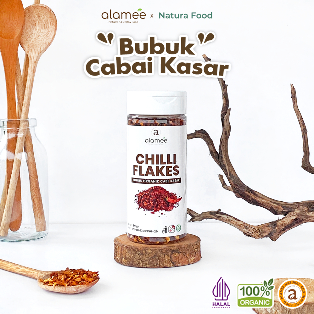 

ALAMEE Chilli Flakes Cabe Bubuk Kasar Cabai Bumbu Dapur Instan Organik Seasoning Tabur