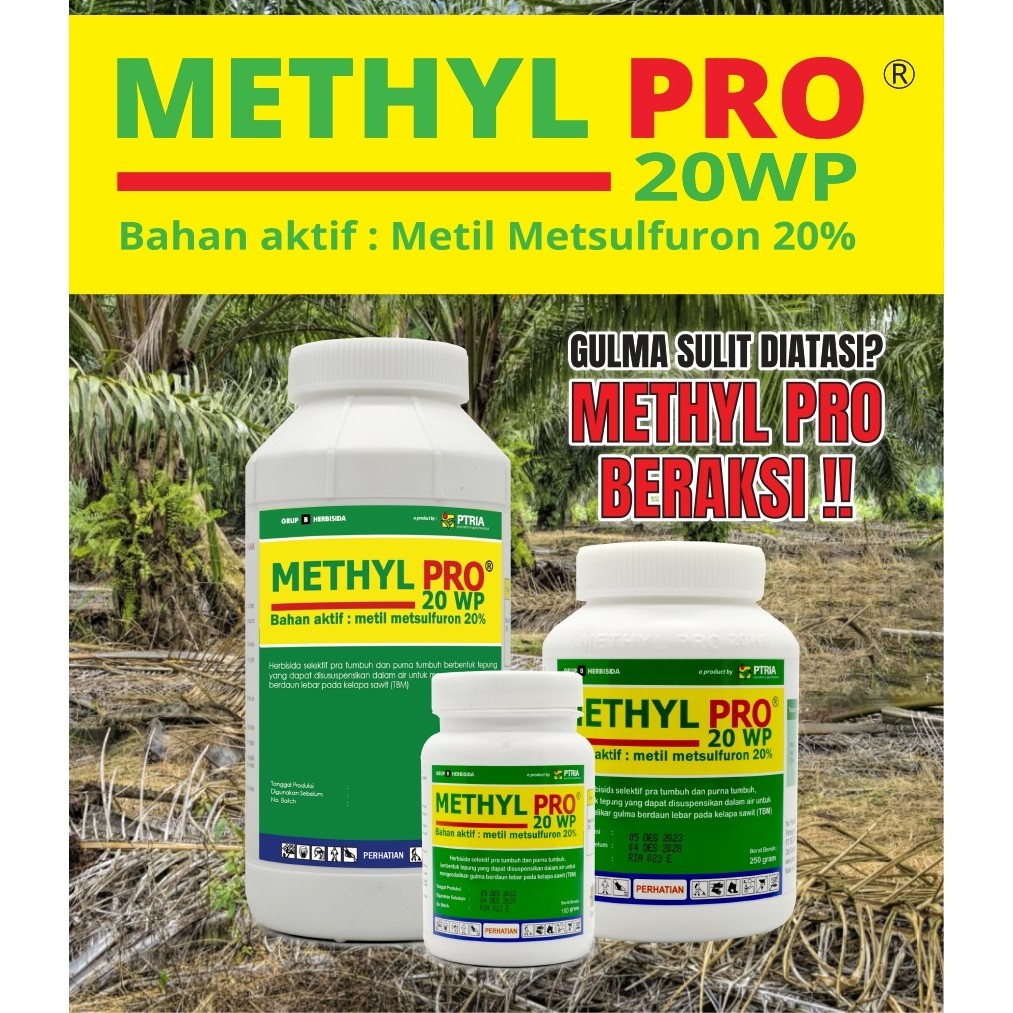 Methyl Pro 20WP 250g - 500g | Herbisida Selektif Metil Metsulfuron 20% Pembasmi Gulma Rumput