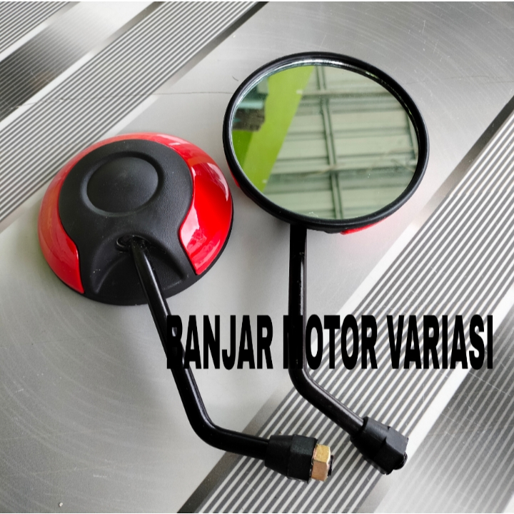 SPION MOTOR SCOOPY MERAH1 SET KIRI KANAN SEPASANG DRAT HONDA / SPION SCOOPY MERAH