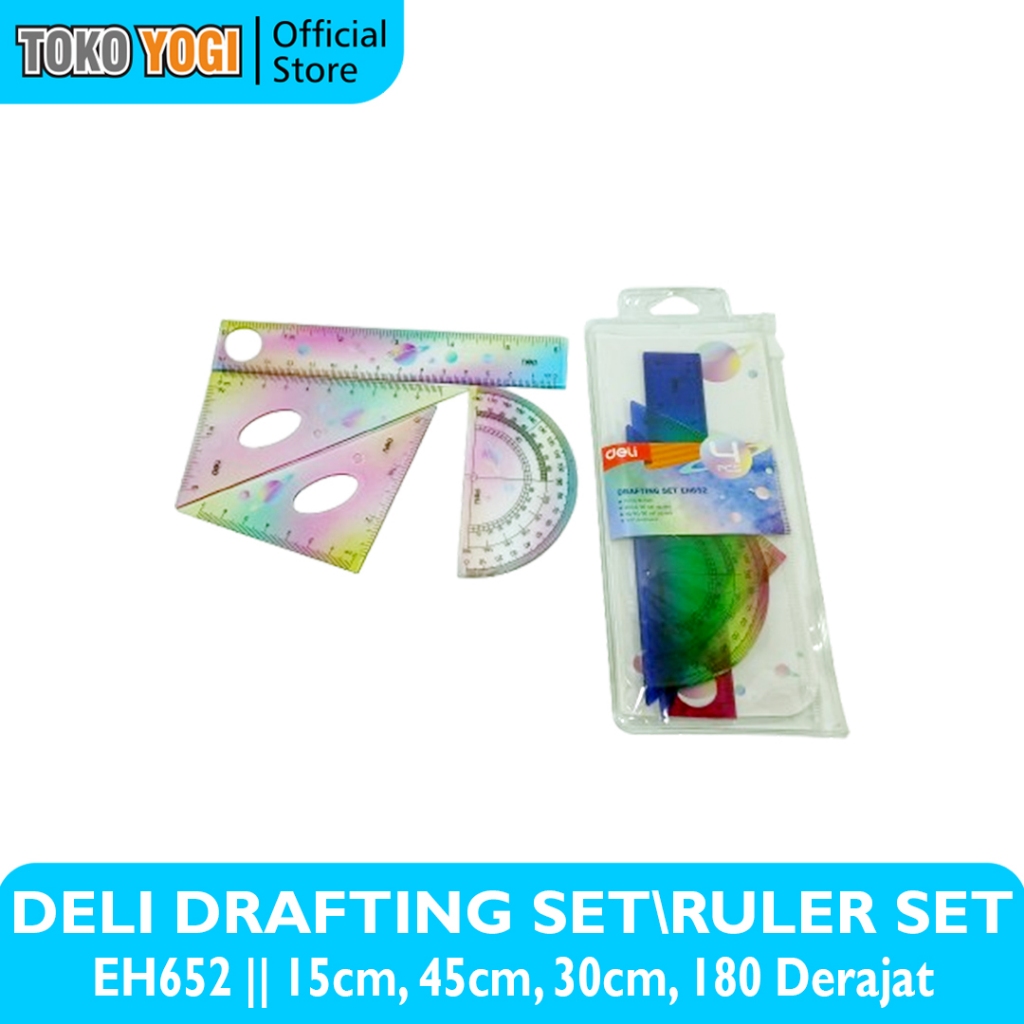

DELI DRAFTING SET EH652 || PENGGARIS SET ISI 4