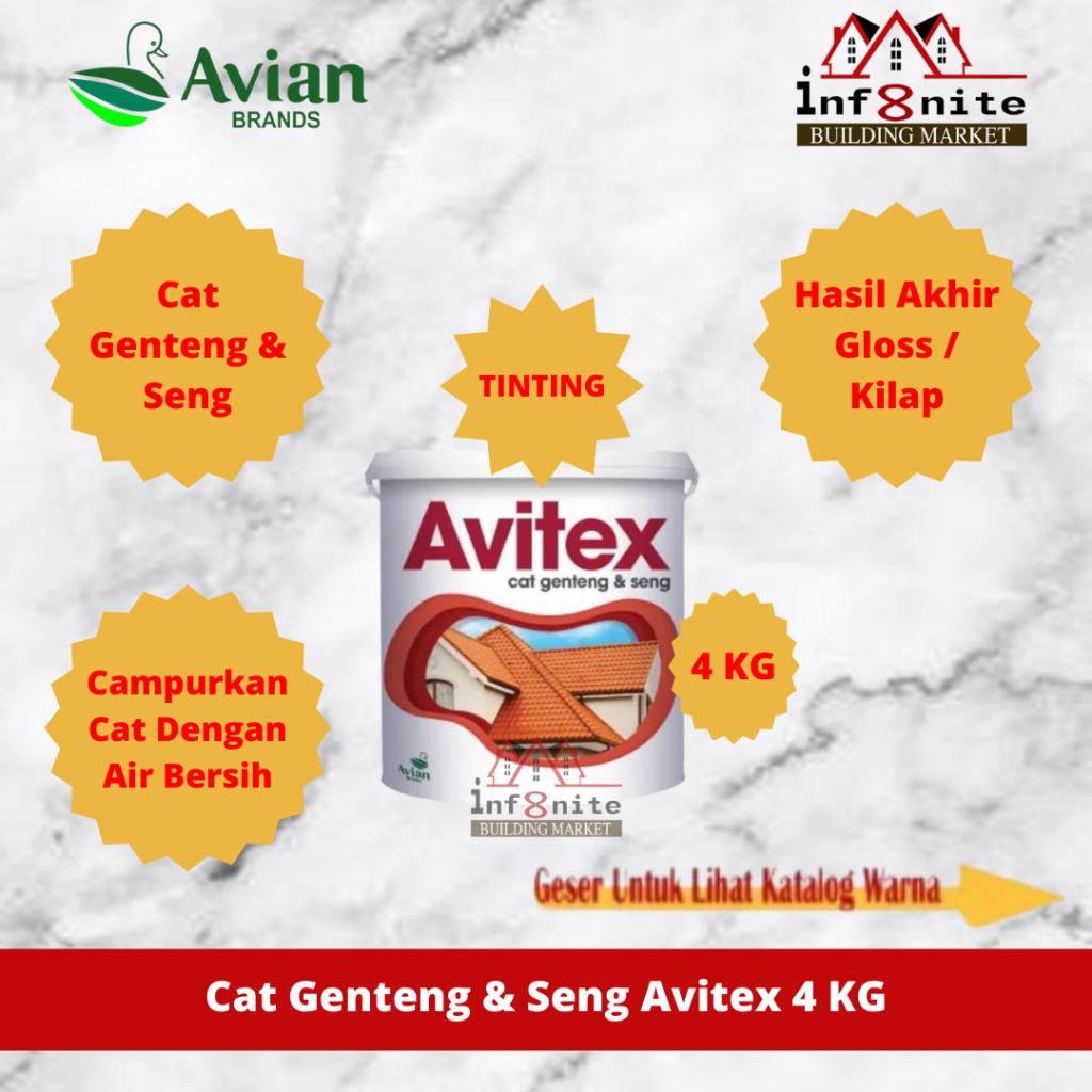 Cat Genteng AVITEX Tinting AVIAN BRANDS Cat Seng Cat Genteng Dan Seng 4 Kg