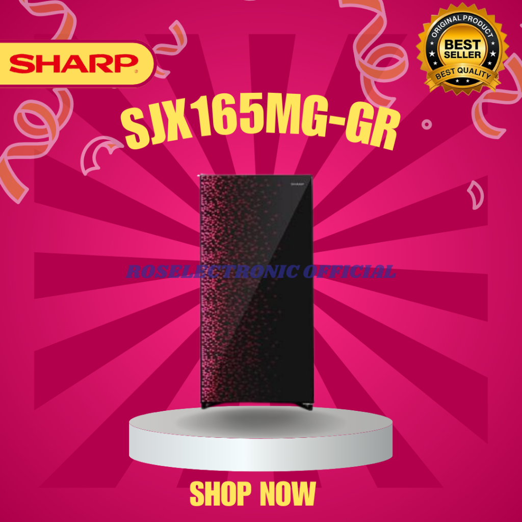 SHARP KULKAS 1 PINTU SJ-X165MG-GR SHINE SERIES/SJX 165MGGR/SJX165MG-GR/SJ X165MG GR/SJ-X165MG-GR