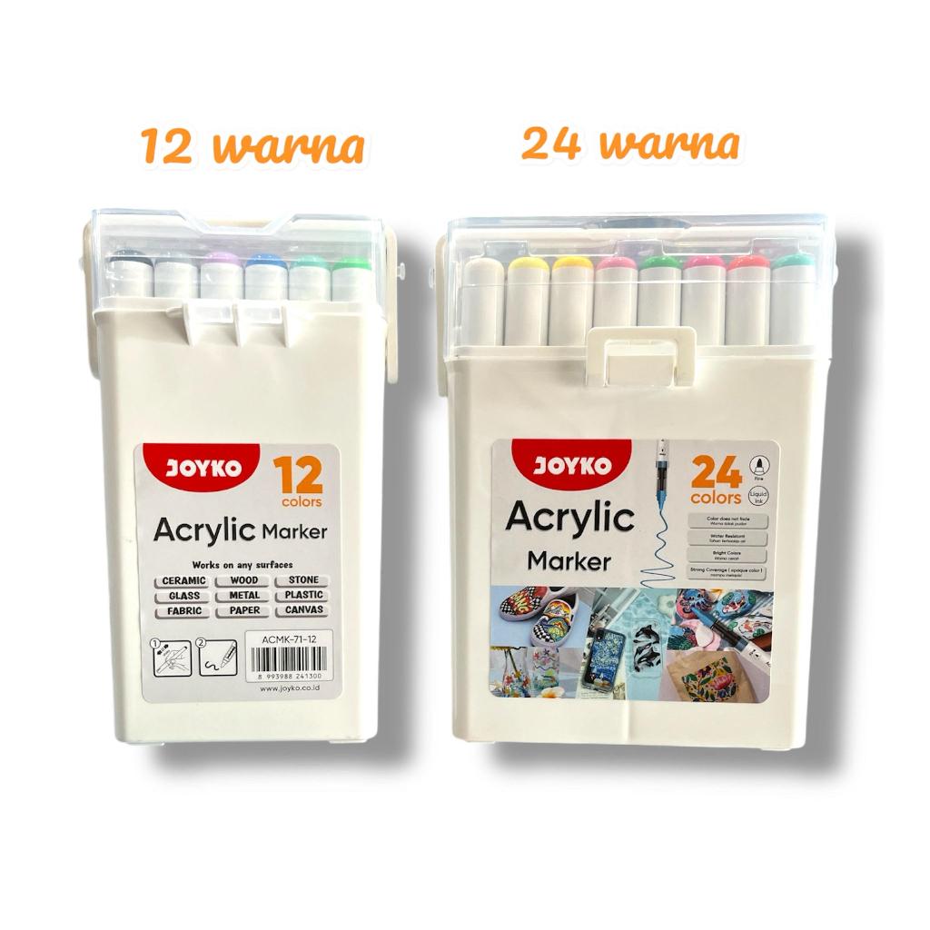 

Spidol Akrilik Acrylic Marker Joyko ACMK-71 - Variasi 12 Warna dan 24 Warna - Cat Canvas Mewarnai