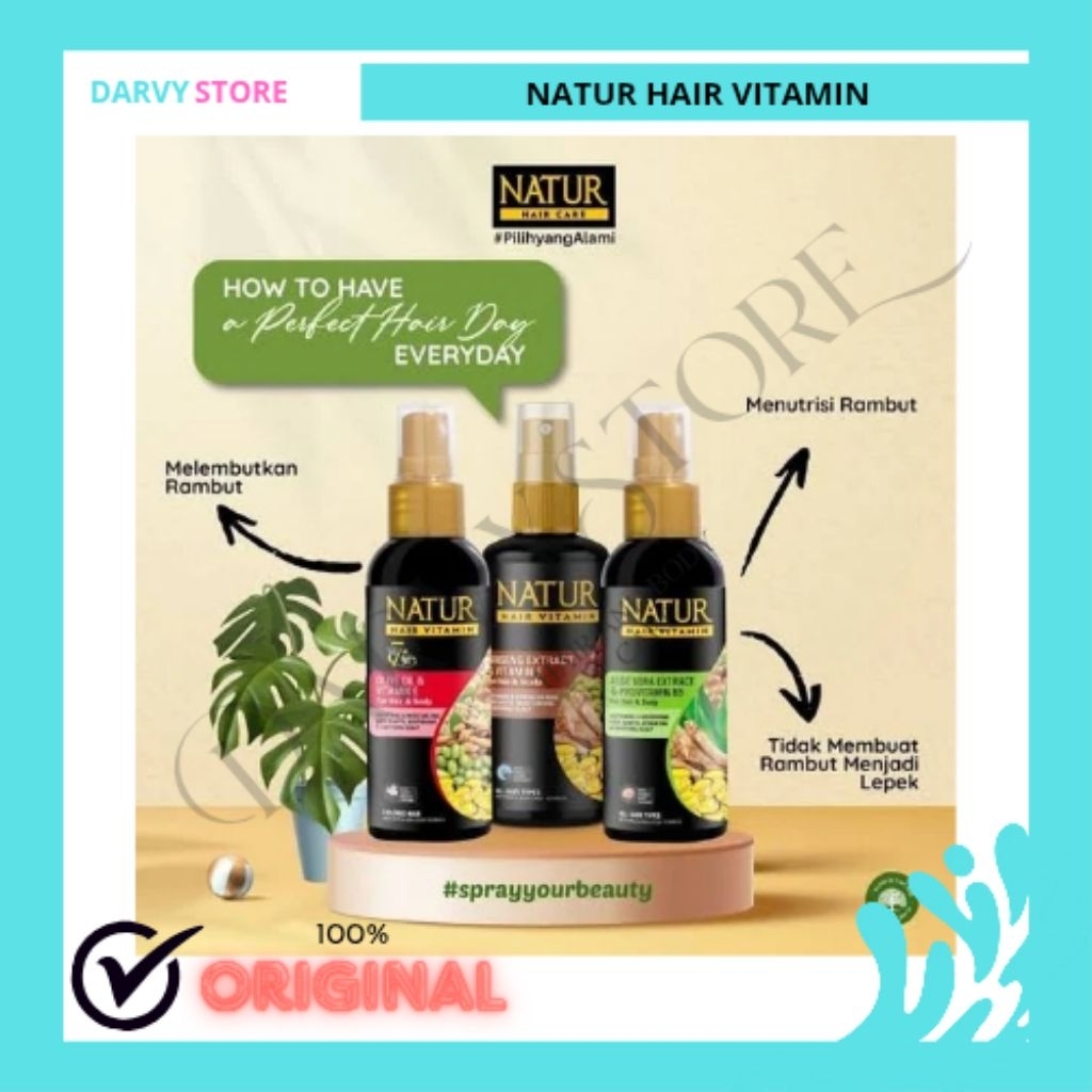 Natur hair vitamin 80ml/perawatan rambut/rambut rontok/rambut kering/rambut berkilau/haircare