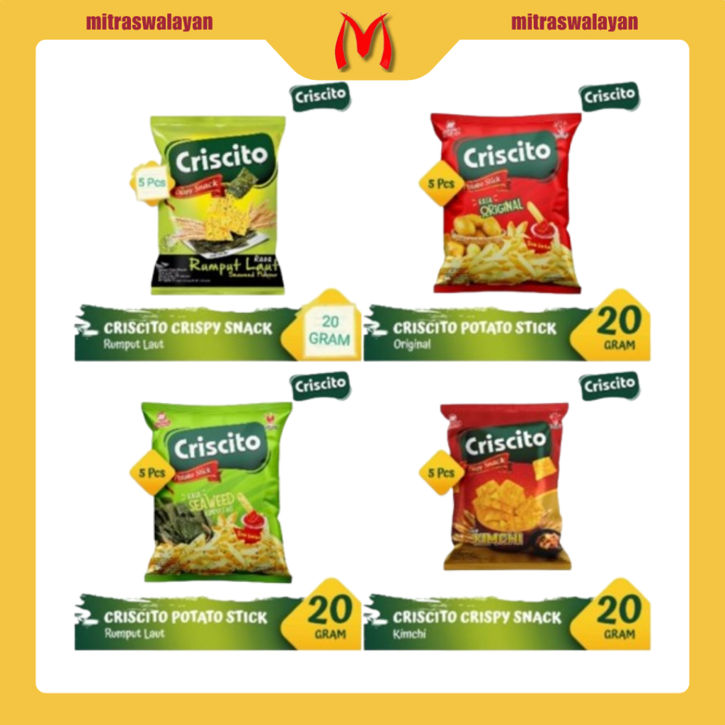 

CRISCITO Crispy & Potato Snack isi 5 Pcs x 20 gram
