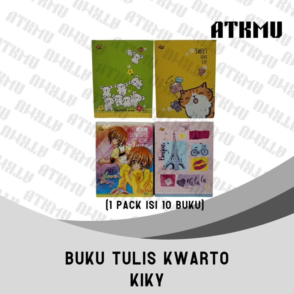 

Buku Tulis Kuarto 38 Lembar KIKY Isi 10 Buku Motif Karakter
