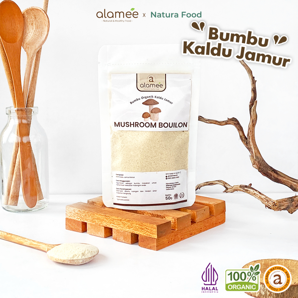 

ALAMEE Bumbu Kaldu Jamur Bubuk NON MSG Spice Mushroom Powder Seasoning 50gr