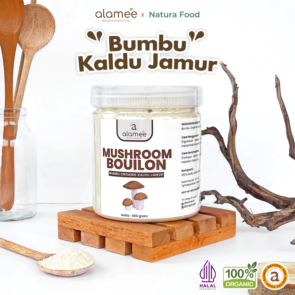 

ALAMEE Kaldu Jamur NON MSG Bubuk Mushroom Powder Bumbu Dapur Spice Toples Seasoning 400gr
