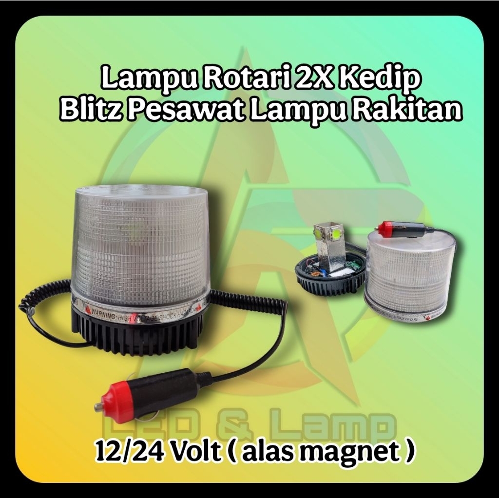 Rotary Magnet 1xKedip  Blitz Pesawat Lampu Rakitan 12/24 Volt