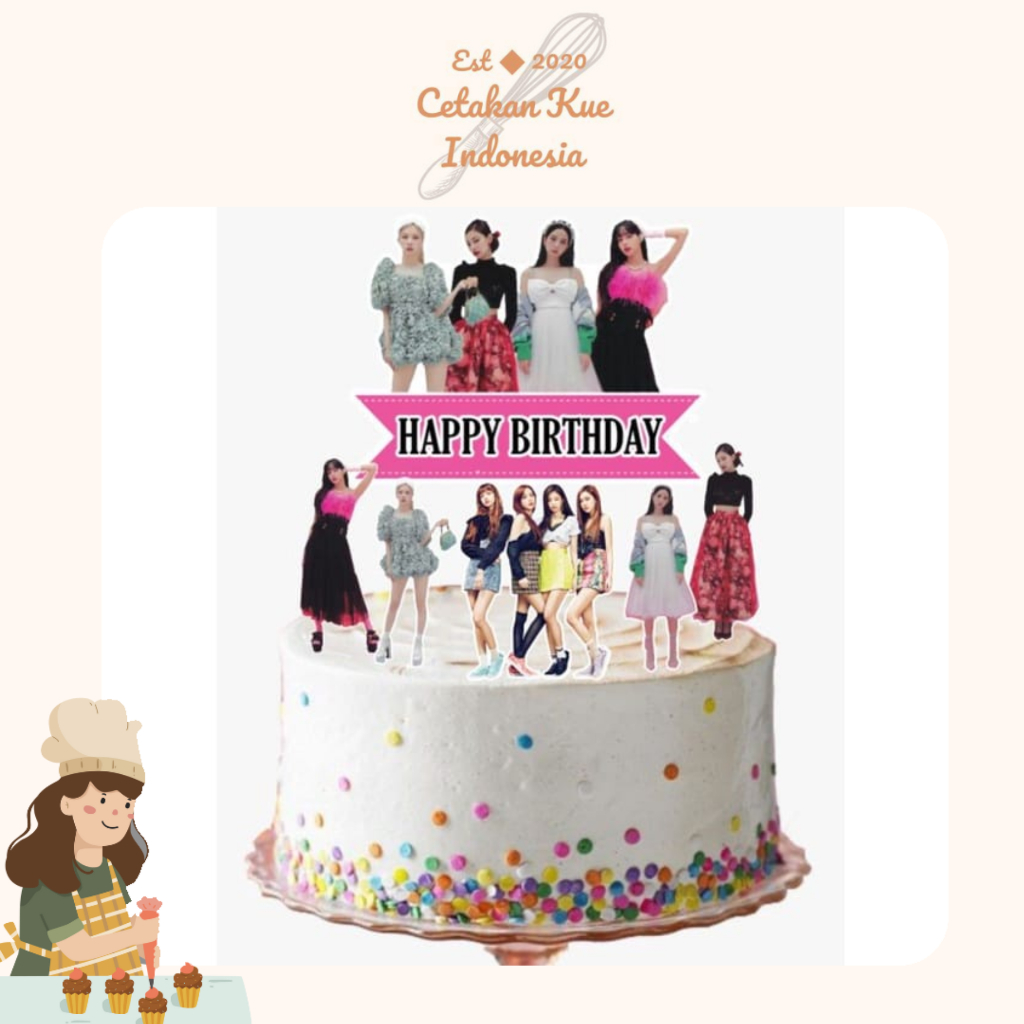 {CKI} Cake Topper Kertas BTS, BTS Butter, Black Pink
