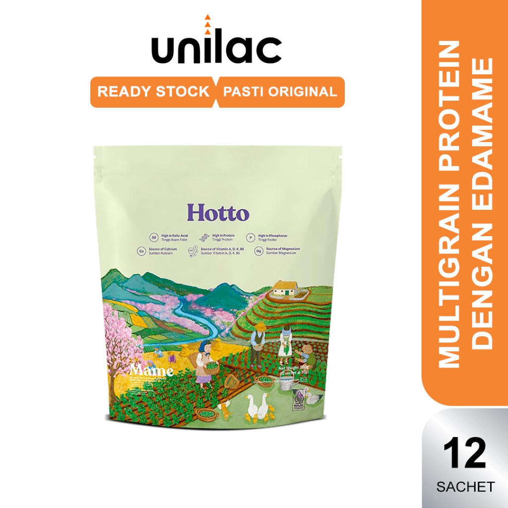 

[ ORIGINAL ] Hotto Mame Multigrain 1 Pouch 12 Sachet Best Meal Blend Sarapan Sehat Meal Replacement