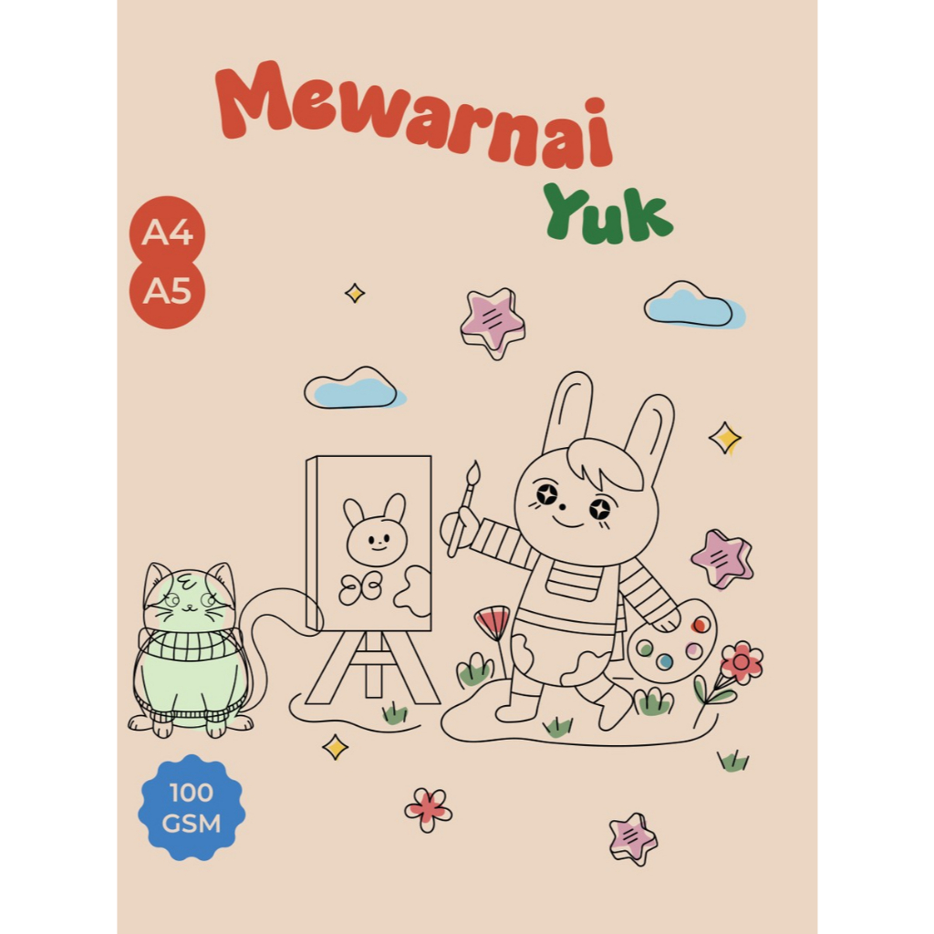 

Lembar Kertas Mewarnai Anak / Ukuran A4 & A5 100GSM | Tema Binatang PART 2