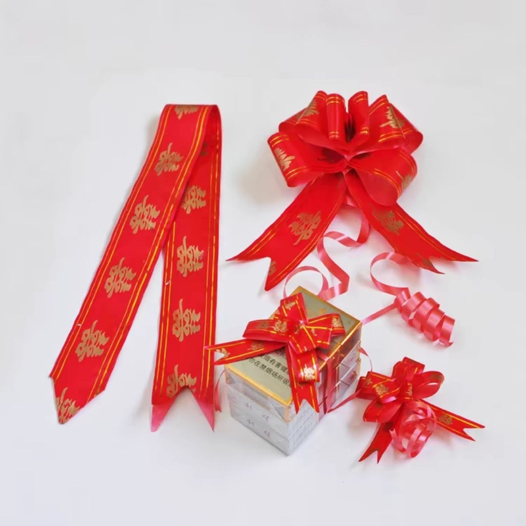 

Shuangxi Pita Hiasan Dekorasi Sangjit Pernikahan Wedding Merah dengan Motif Khusus untuk Acara Spesial