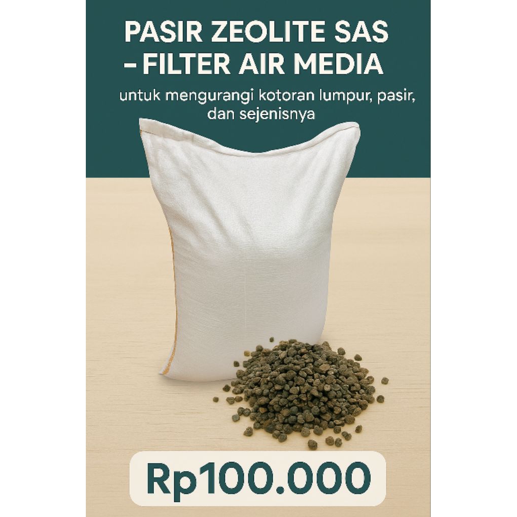 Zeolit Pasir Zeolite Filter Air Media Sak 25 Kg