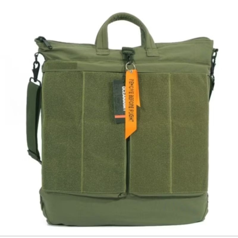 Tas helm pilot tas pilot hijau army dan hitam tas bahu tas jinjing premium