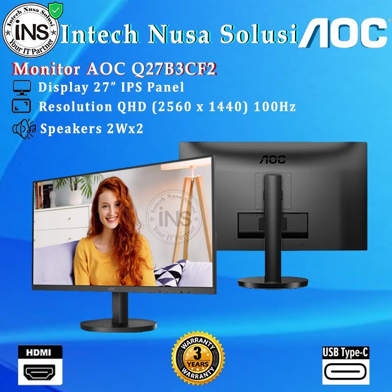 Monitor AOC Q27B3CF2 27" QHD IPS 100Hz HDMI USB-C 3YR