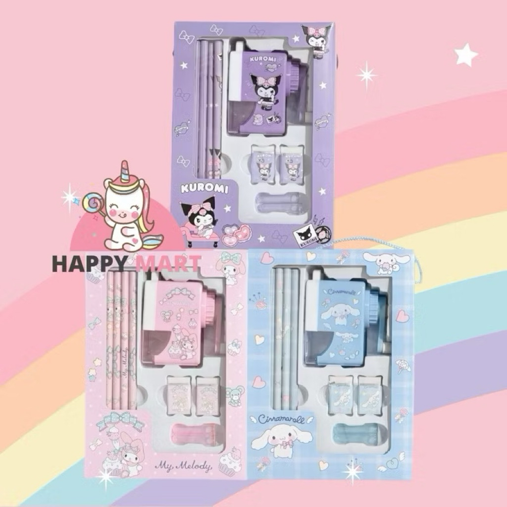 

Set alat tulis SERUTAN MEJA motif kuromi / melody / cinnamoroll