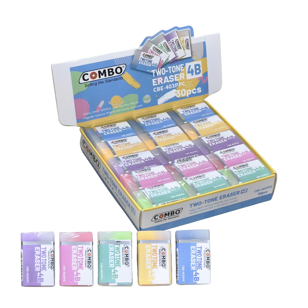 

1 BOX / 30 Pcs Eraser Combo CBE-403PPC 2Tone