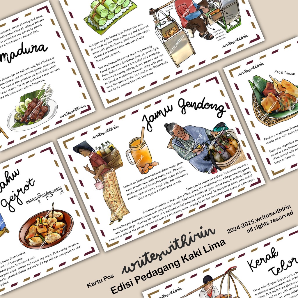 

(writeswithirin) Kartu Pos/ Postcard/ Post Card/ Penpal/ Poskad PKL Penjaja Jajanan