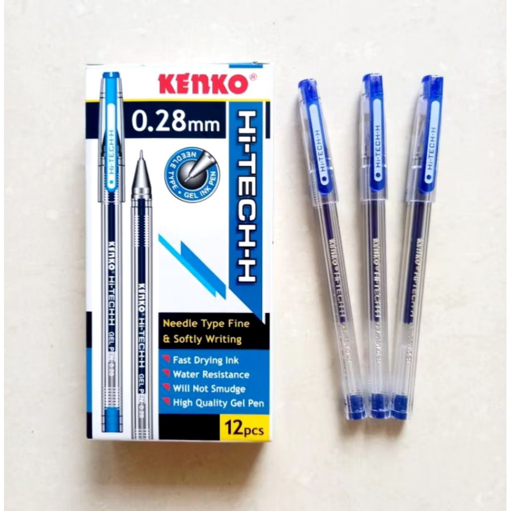 

pulpen hitek 0,28 satu pak / hitek kenko biru